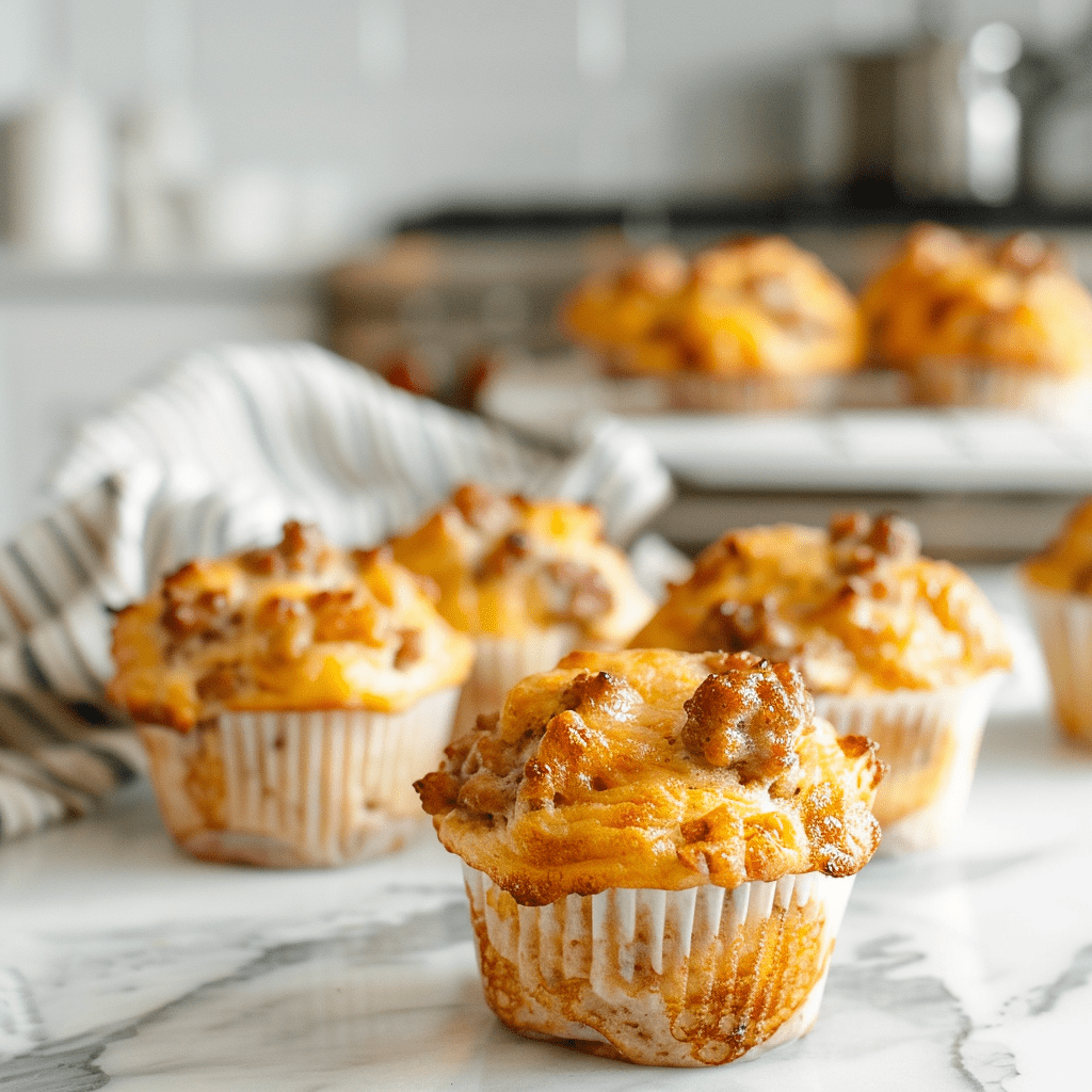 Sausage and Cheese Pancake Muffins
