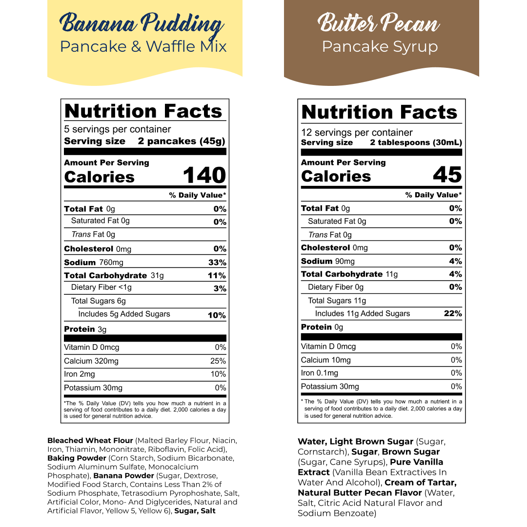 Banana Pudding Pancake Mix + Butter Pecan Syrup Bundle