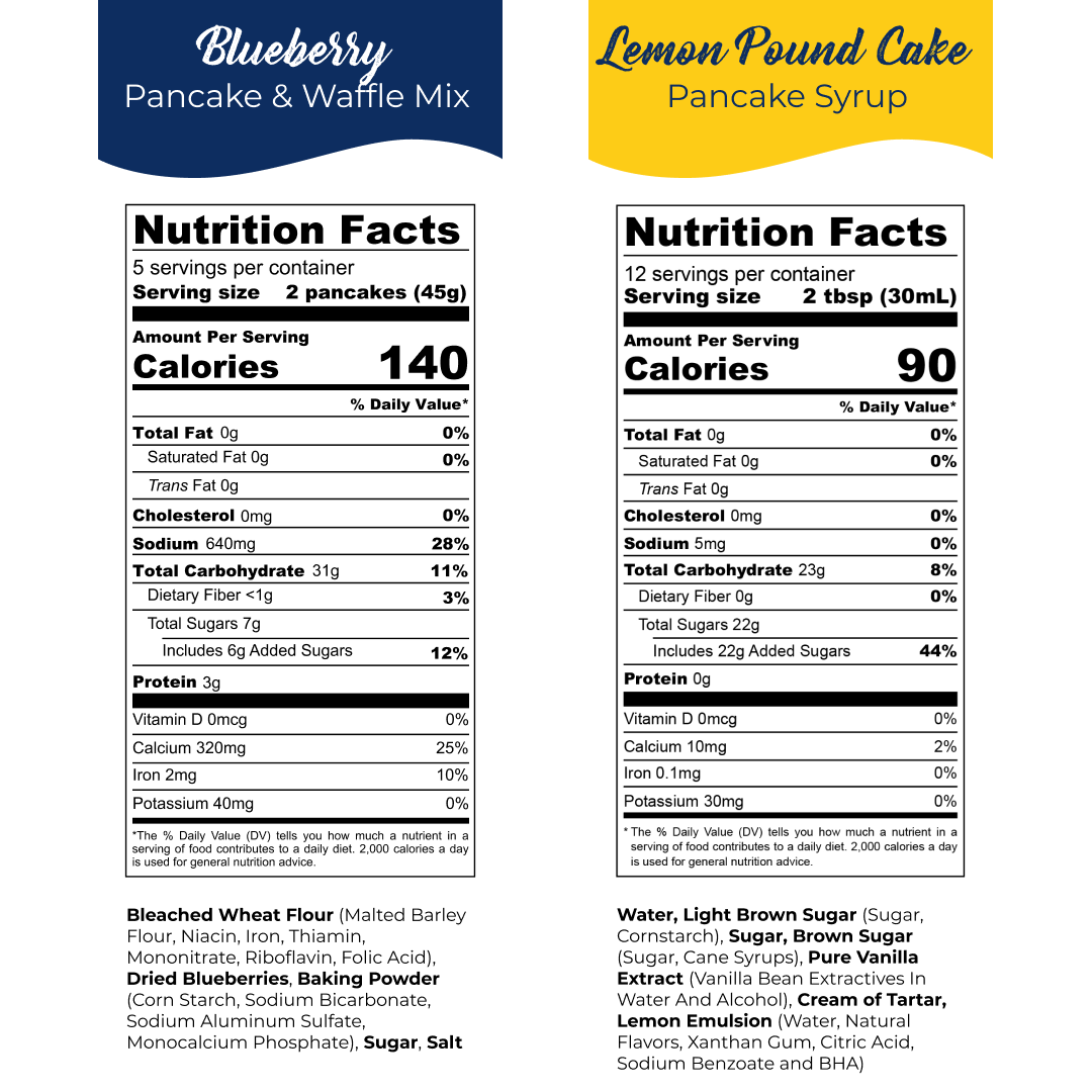 Blueberry Pancake Mix + Lemon Pound Cake Syrup Bundle