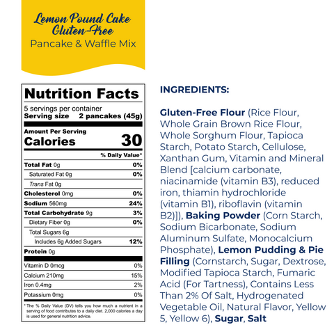 Gluten-Free Lemon Pound Cake Pancake Mix