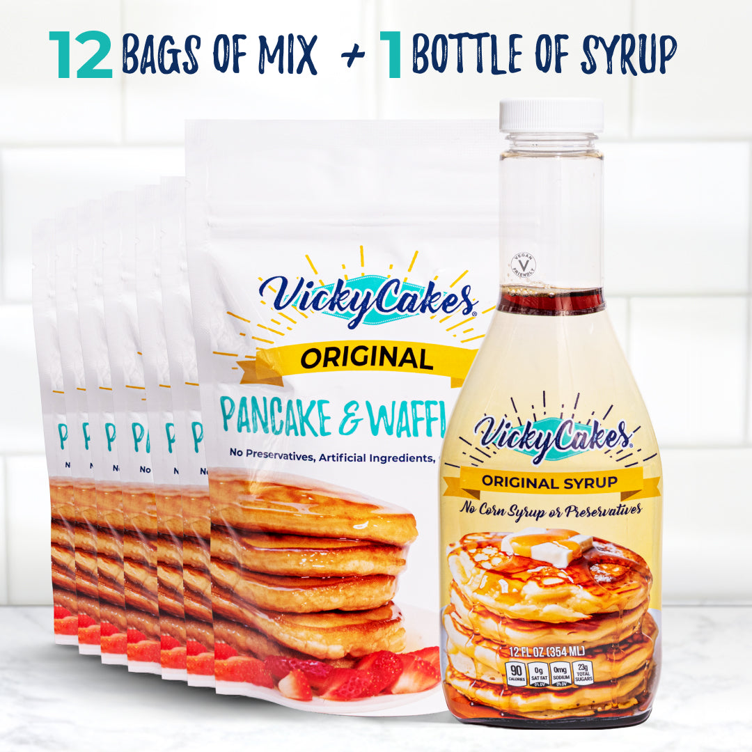 Original Pancake Mix Case of 12 & Original Syrup