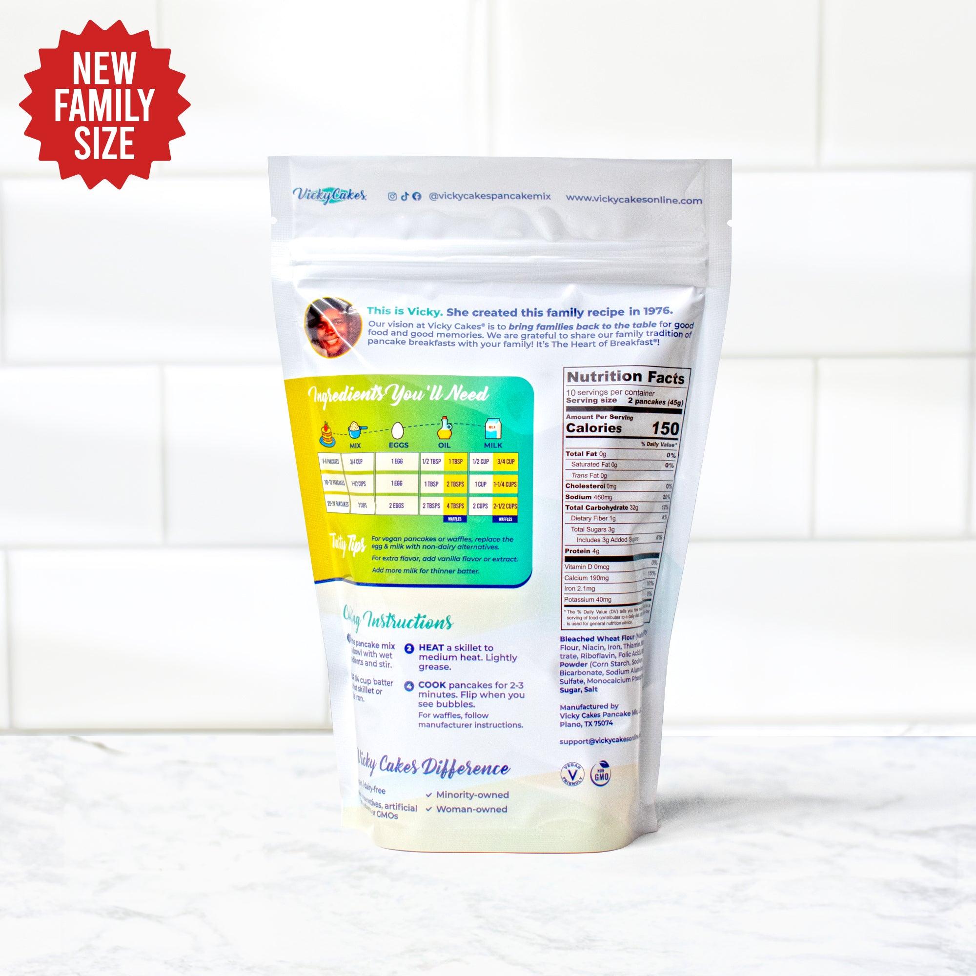 Vicky Cakes Family Size Pancake Mix (1 LB)