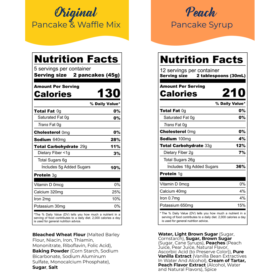 Original Pancake Mix + Peach Syrup Bundle