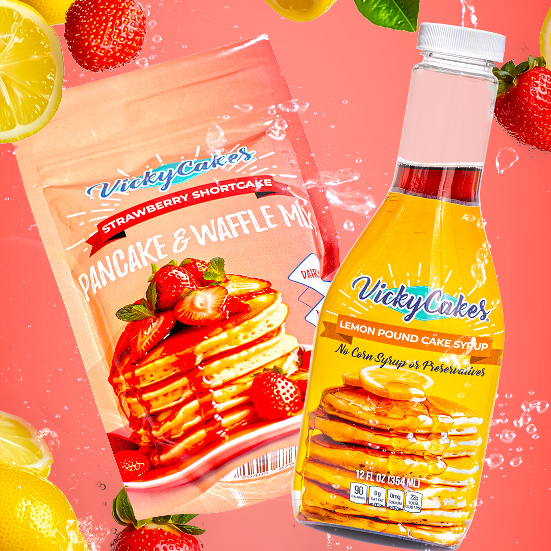 Strawberry Shortcake Pancake Mix + Lemon Pound Cake Syrup Bundle