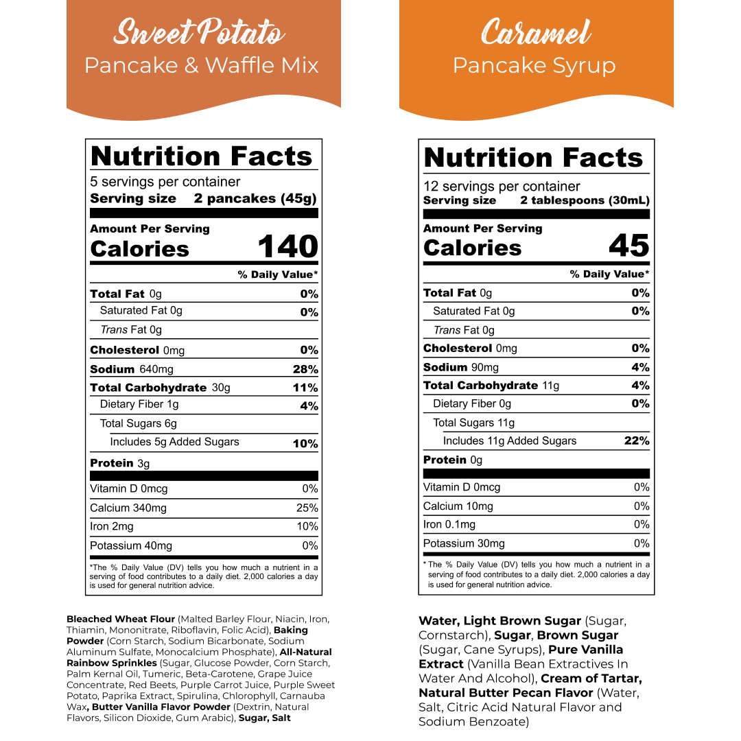 Sweet Potato Pancake Mix + Caramel Syrup Bundle