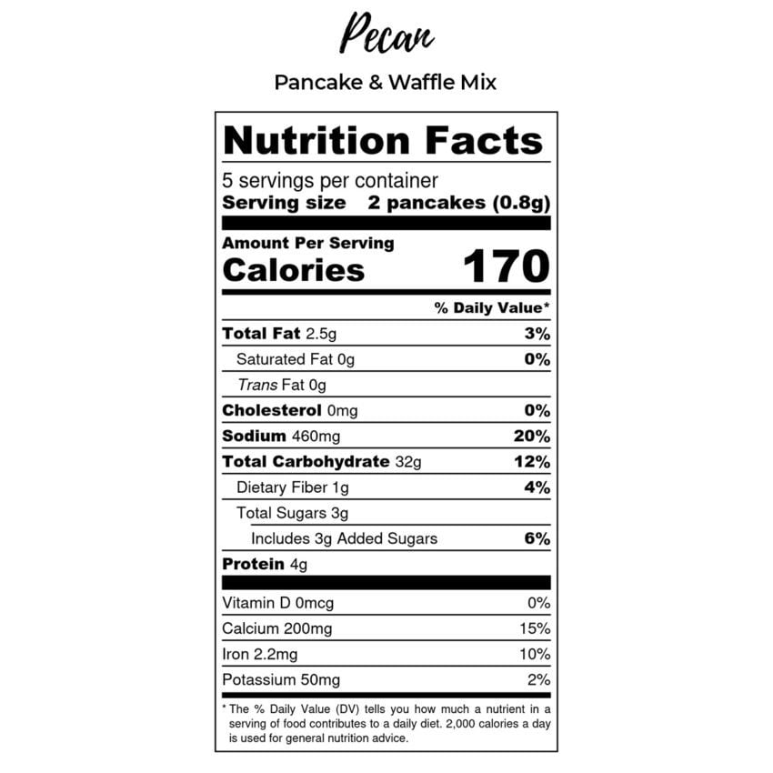 pecan pancake mix nutrition facts