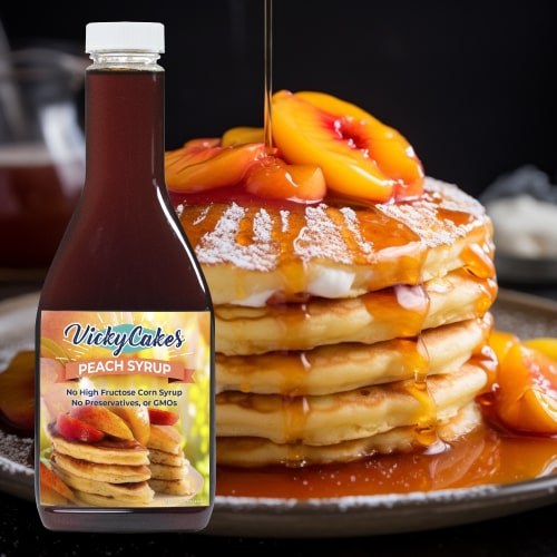 peach syrup with pancakes