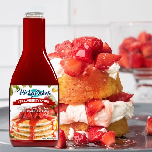 strawberry syrup with pancakes