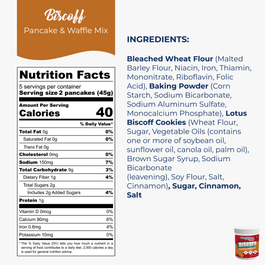 biscoff pancake mix nutrition facts + ingredients-min
