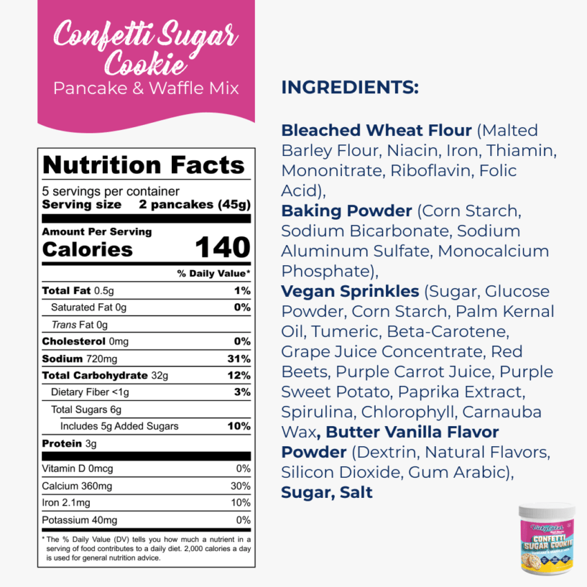 confetti sugar cookie pancake mix nutrition facts + ingredients-min